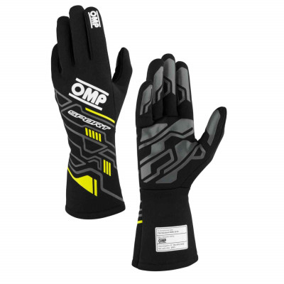 Gants OMP Sport FIA NOIR / JAUNE  8856 2018 2024