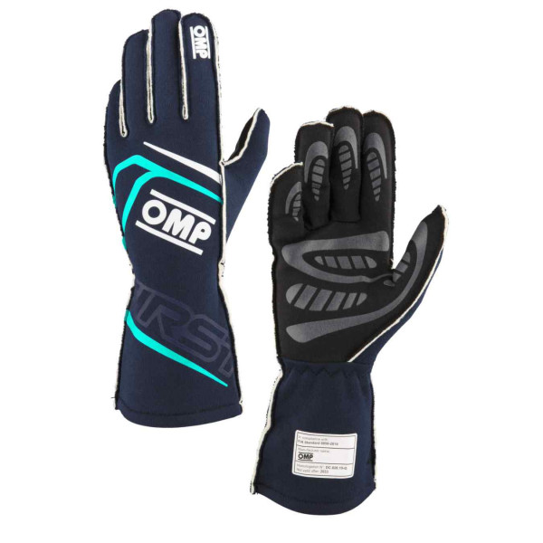 Gants OMP First FIA BLEU TURQUOISE 8856 2018 2024