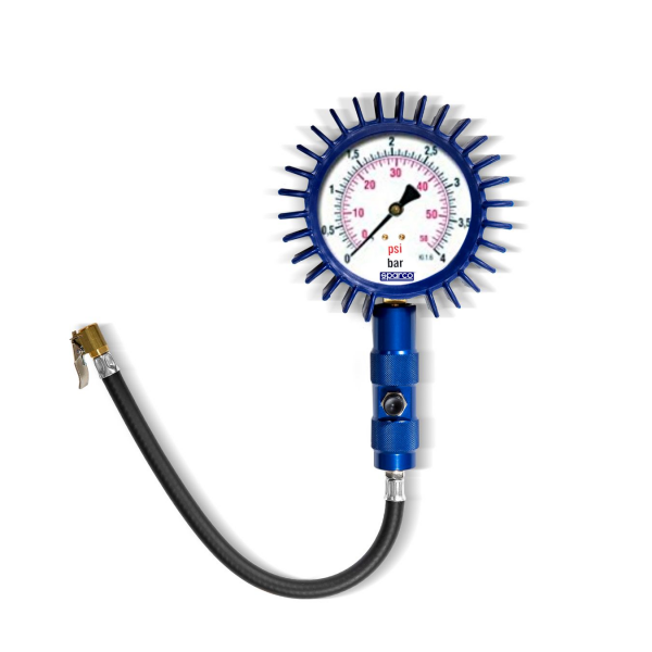 Manomètre analogique pression pneu diamètre 100mm Sparco