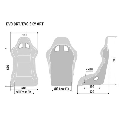 Baquet SPARCO EVO QRT Sky FIA Taille M – Siège Compétition