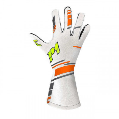 Gants P1 Speed Blanc/Orange - Planet Motorsport