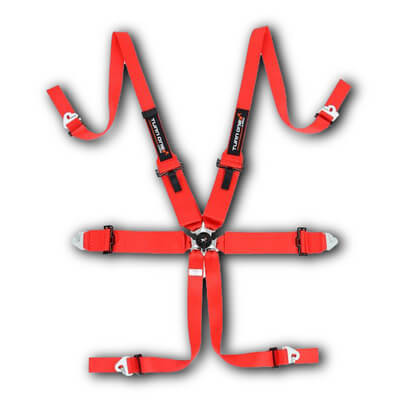 Planet Motorsport offers a special HANS 6-point harness with straps ,2 in red