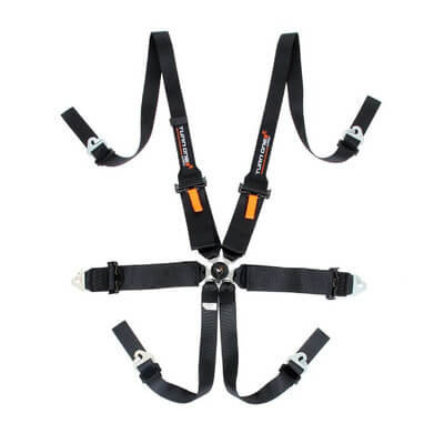 Planet Motorsport offers a special HANS 6-point harness with straps ,2 in black