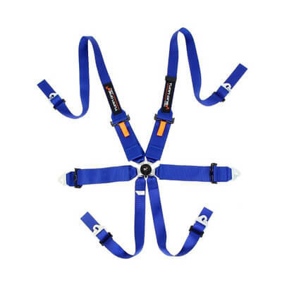 Planet Motorsport offers a special HANS 6-point harness with straps ,2 in blue